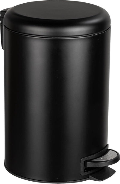 Wenko poubelle à pédale leman easy-close 12 litres noir mat - couvercle à fermeture facile - poubelle - poubelle - poubelle - poubelle - poubelle