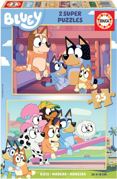 Educa - puzzle en bois - 2 x 25 pièces - bleu - puzzle - puzzle enfant