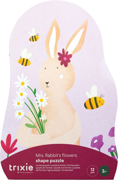 Puzzle en forme de Trixie Mme. lapin -mme. fleurs de lapin - 12 pièces - puzzle enfant à partir de 2 ans