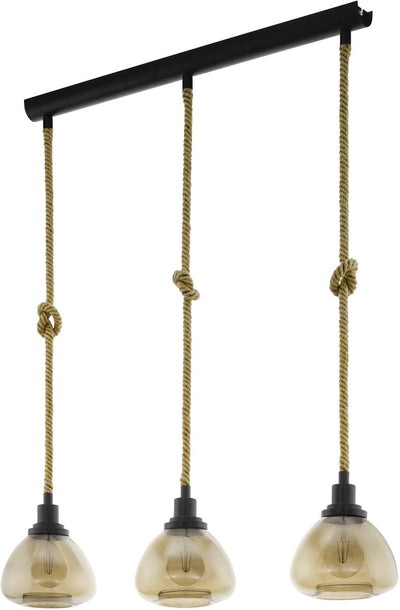 Suspension rampe Eglo - 3 lumières - E27 - noire