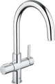 Robinet de cuisine Grohe rouge - haut - chrome