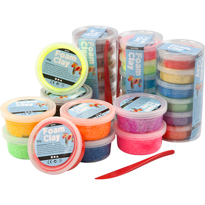 Foam Clay ®, paillettes, diverses couleurs, 28 boîtes 1 boîte