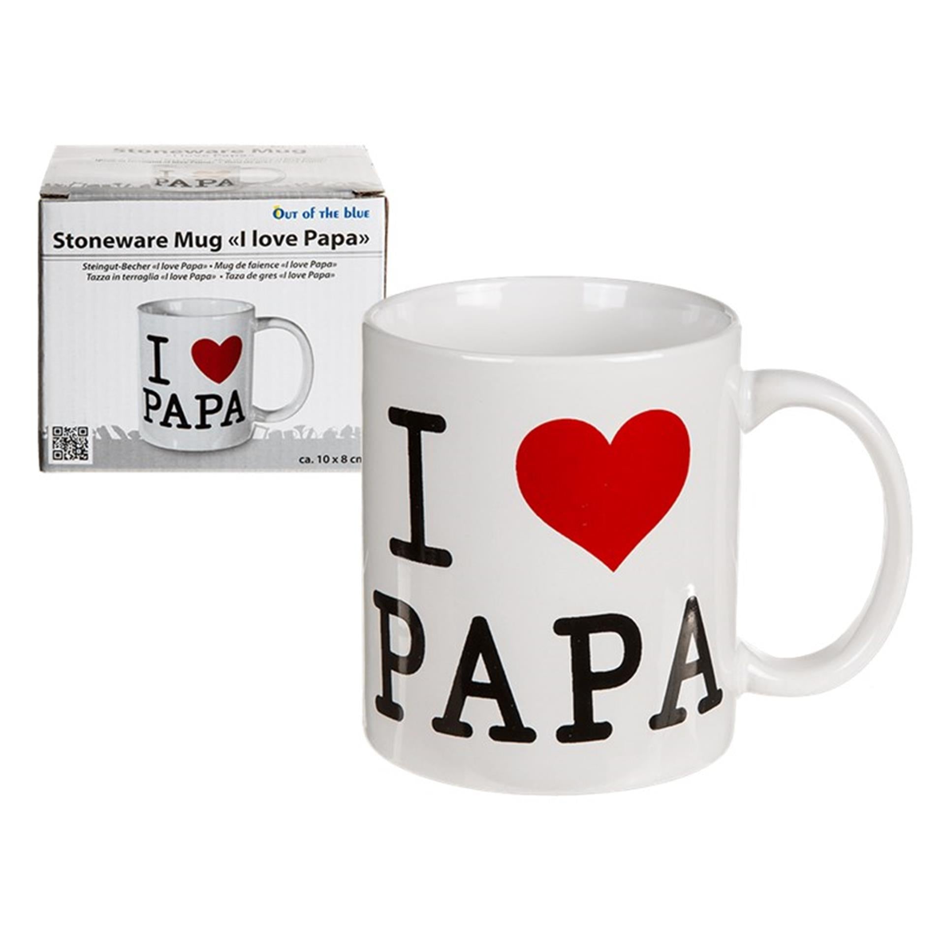 Out of the blue mug j'aime papa ø8x10cm dans une boîte cadeau