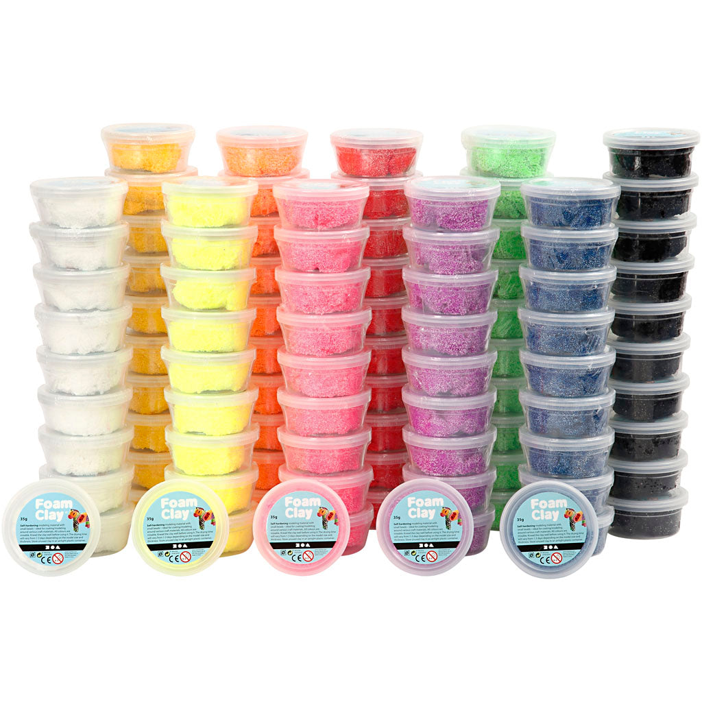 Argile Foam ®, divers coloris, boîte 10x10 1 boîte