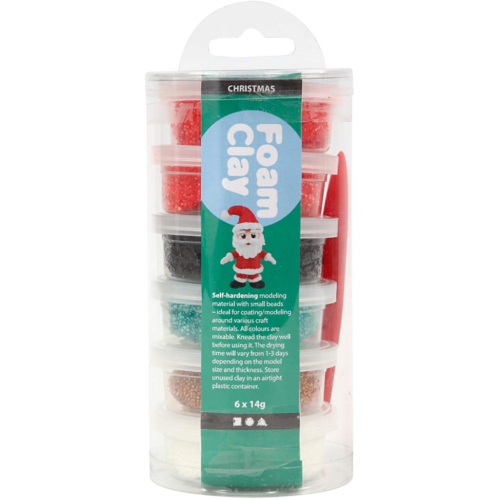 Argile Foam ®, peinture de Noël, 6x14 gr 1 boîte