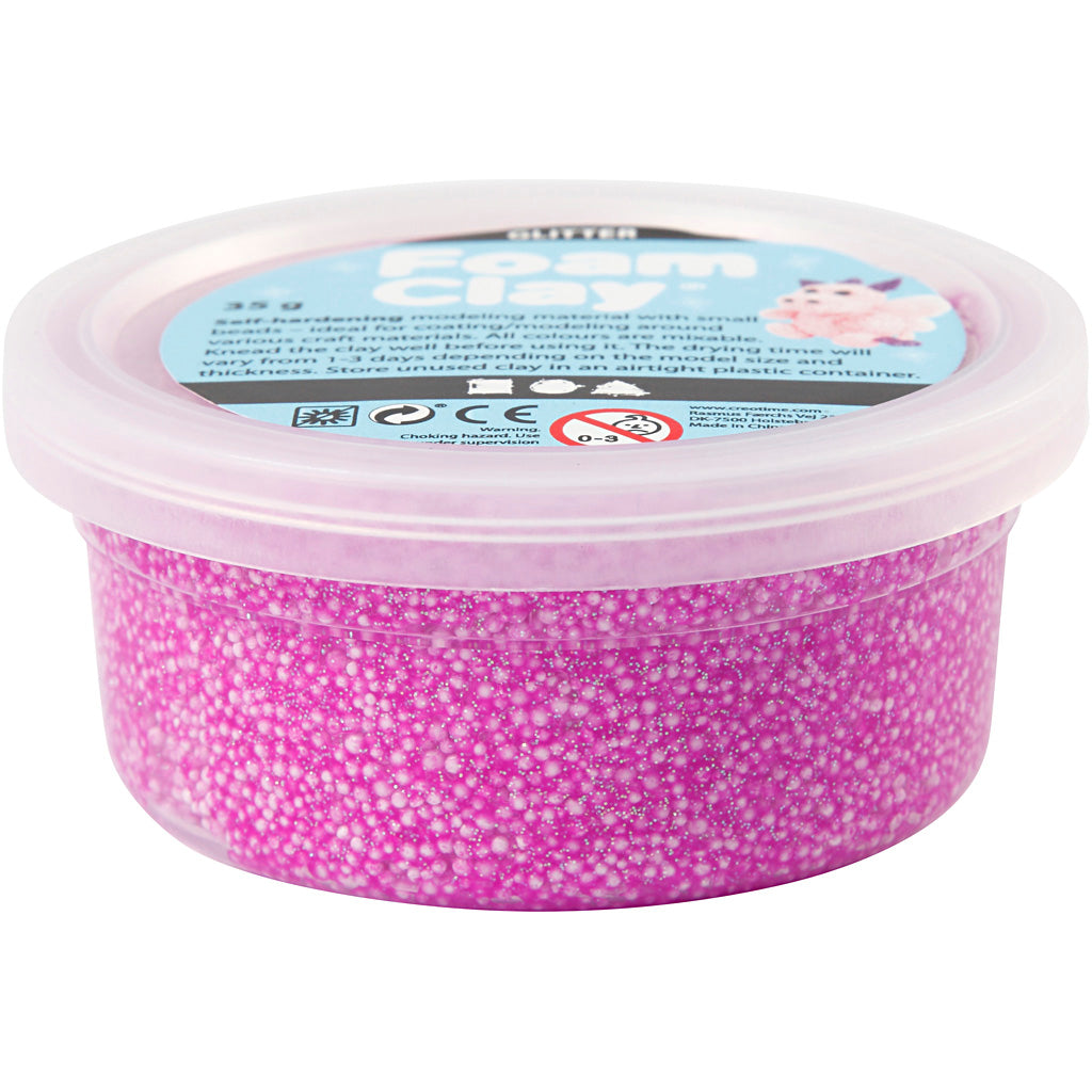 Argile Foam ®, pailletée, violette, 35 gr 1 boîte