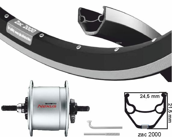 KGS Roue avant 28 pouces (622) ZAC2000 NAFD Black NAFD et R.Brake Axe fixe