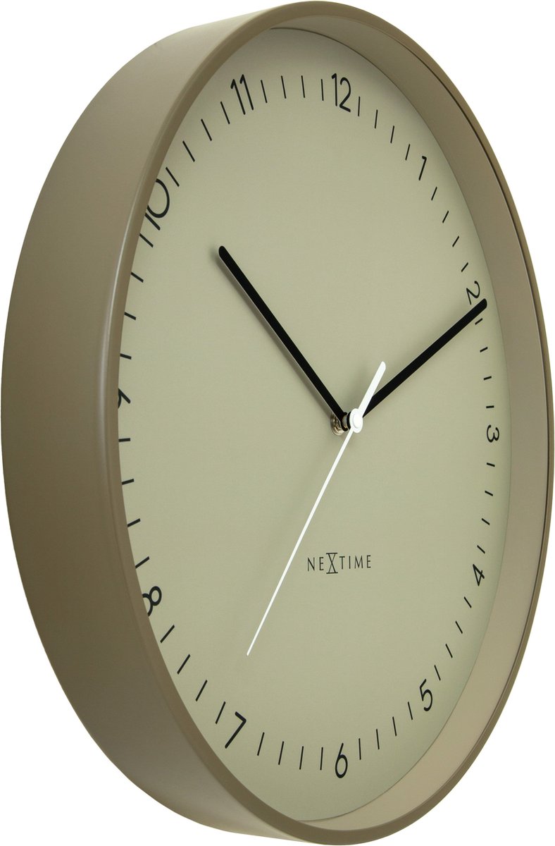 Nextime berlin l – horloge murale – 40 cm – métal – kaki – silencieuse