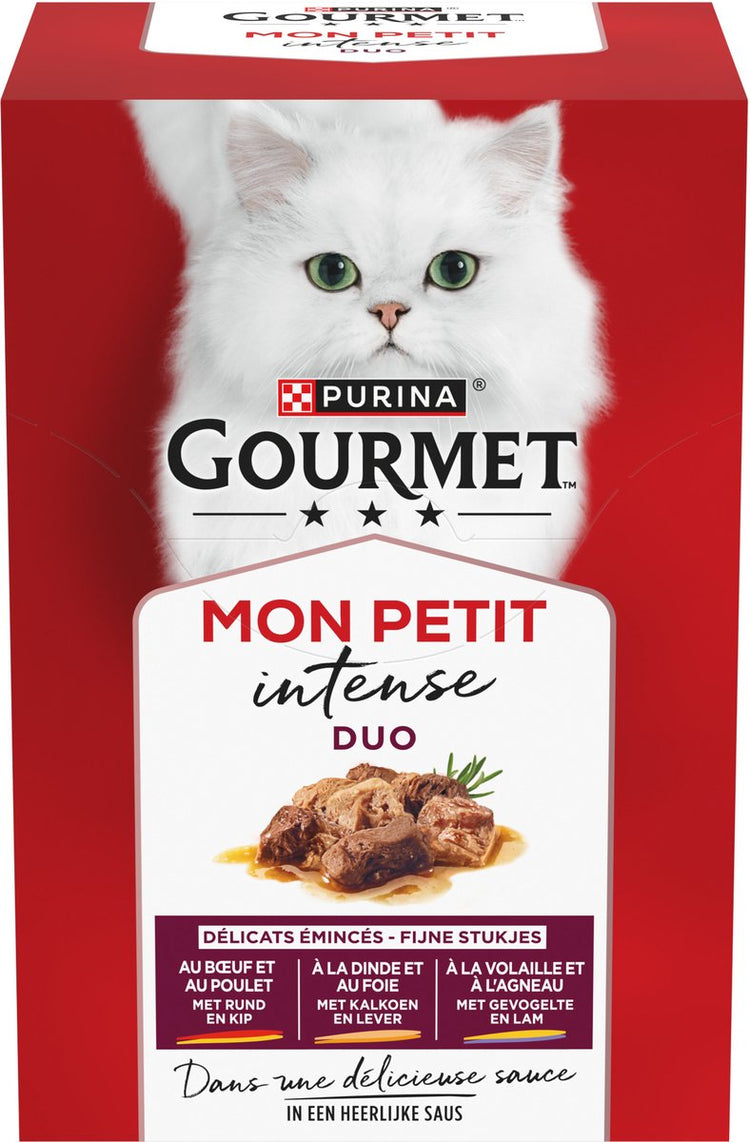 Gourmet mon petit intense - nourriture humide pour chat - boeuf poulet - 24 x 50 gr