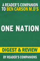 One Nation : Ce que nous pouvons tous faire pour sauver l'avenir de l'Amérique par Ben Carson M.D. et revue de Candy Carson Digest