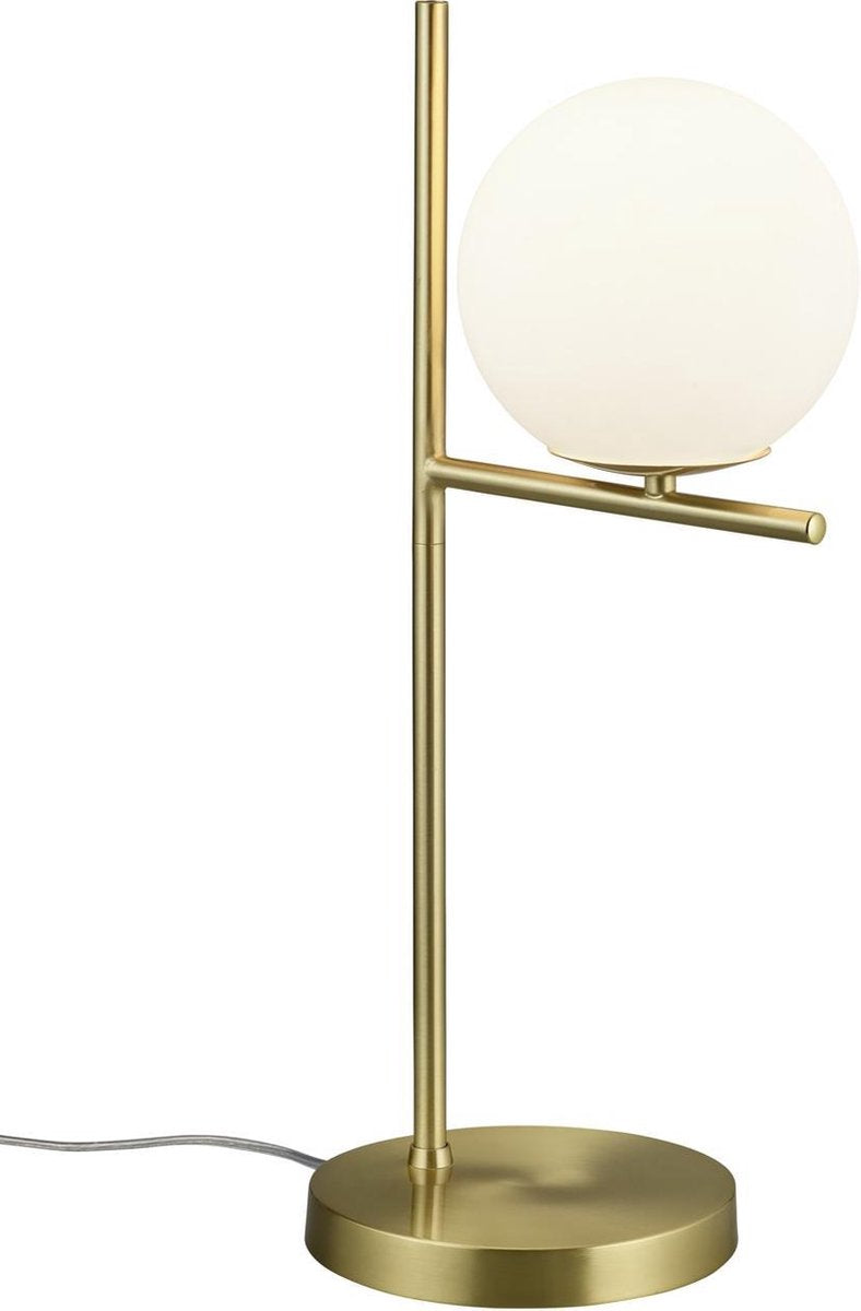 Trio pure - lampe de table - laiton mat - excl. 1x e14 28w - verre blanc