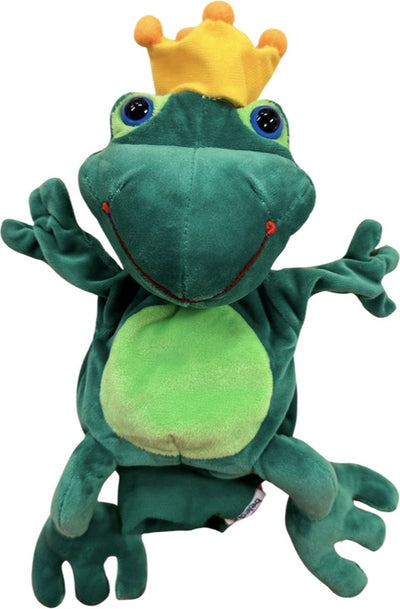 Beleduc - marionnette à gaine - roi grenouille - 22 cm