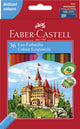 Faber Castell Faber Castell FC-120136 Crayon coloré Faber-Castell Castle Hexagonal Cardboard Pouche avec 36 pièces