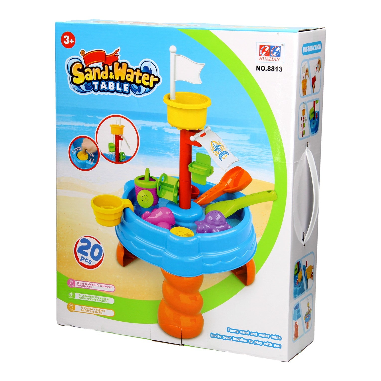 Table de sable avec tour, 20dlg.