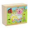 Ferme de puzzle en bois en bois, ensemble de 4