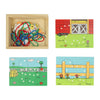 Ferme de puzzle en bois en bois, ensemble de 4