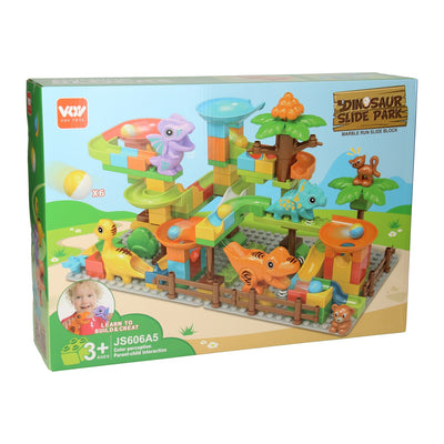 Blocs de construction et dinosaure à piste de marbre
