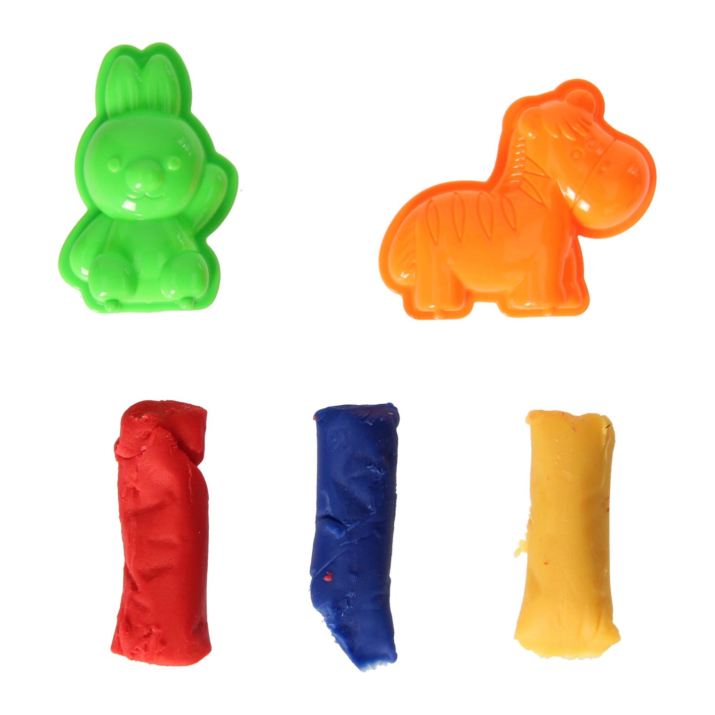 Ensemble d'argile dans une boîte de rangement avec des formes d'animaux