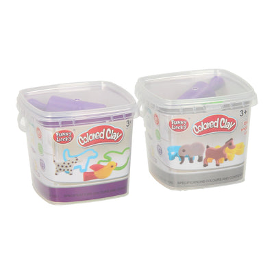 Coffret d'argile dans une boîte de rangement avec formes d'animaux découpées - 3 couleurs d'argile