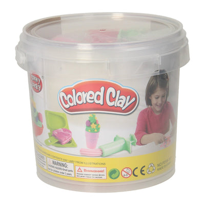 Ensemble d'argile dans une boîte de rangement pour crème glacée - 24 couleurs d'argile