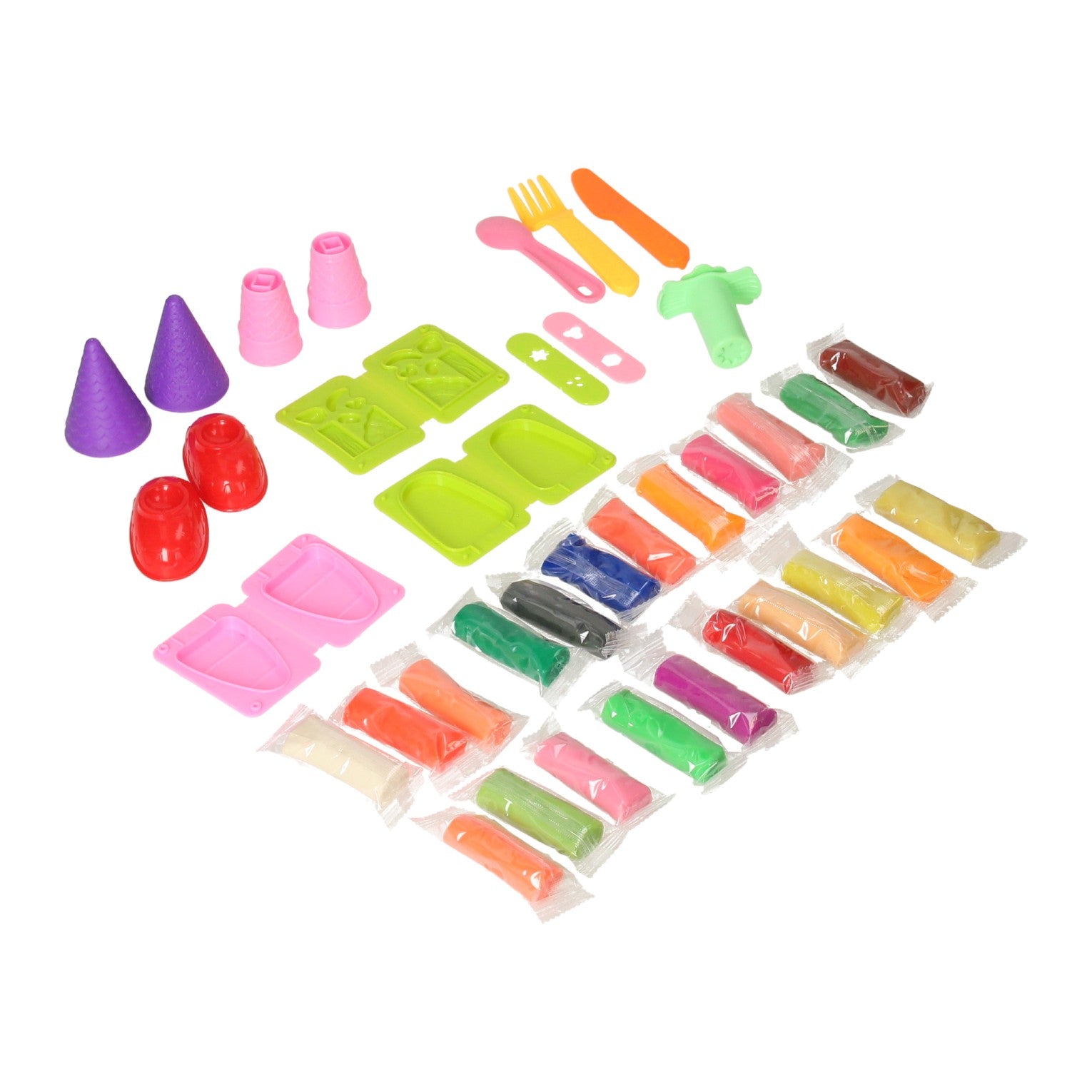 Ensemble d'argile dans une boîte de rangement pour crème glacée - 24 couleurs d'argile