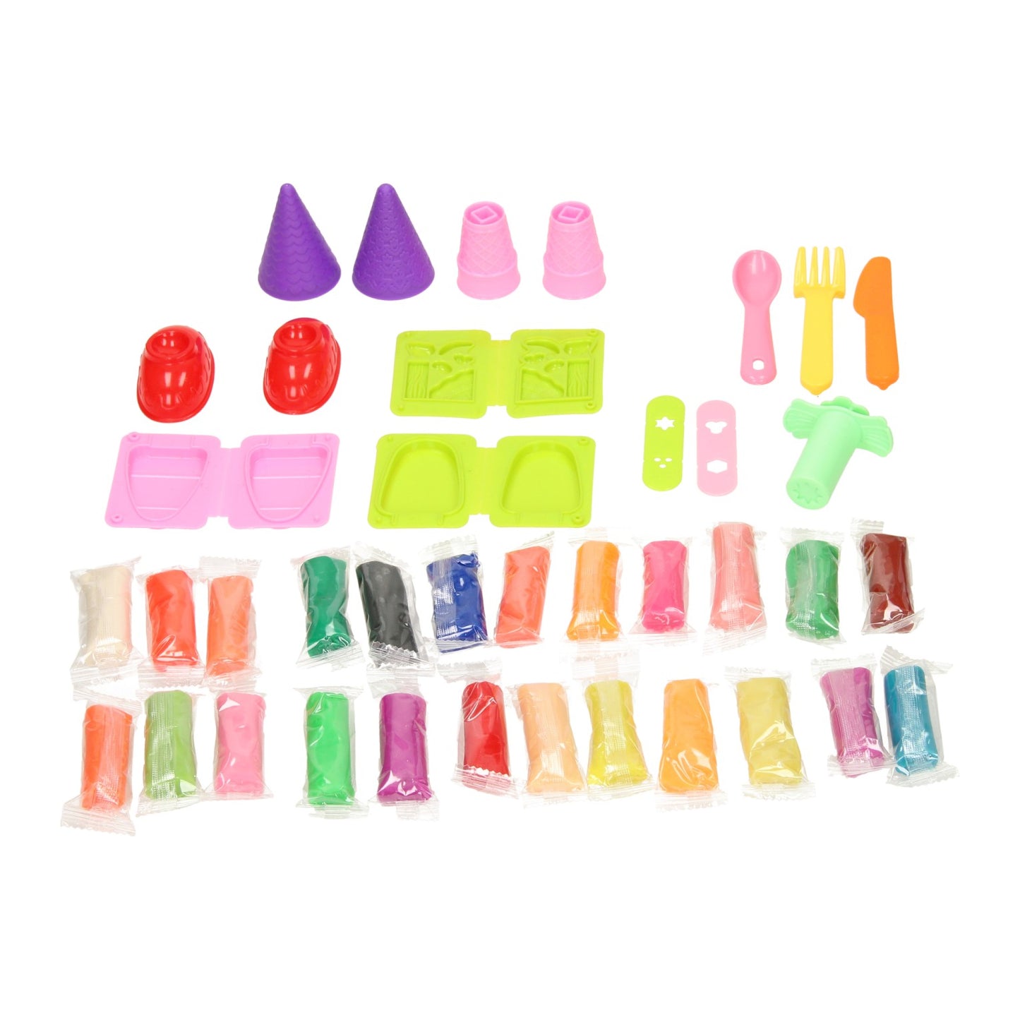 Ensemble d'argile dans une boîte de rangement pour crème glacée - 24 couleurs d'argile