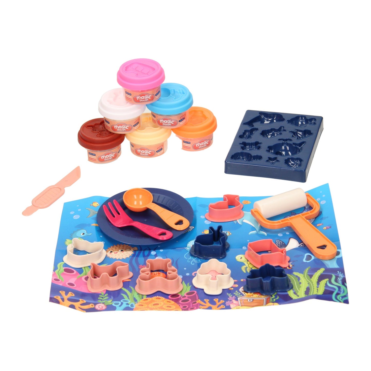 Set en argile monde sous-marin - 6 pots en argile