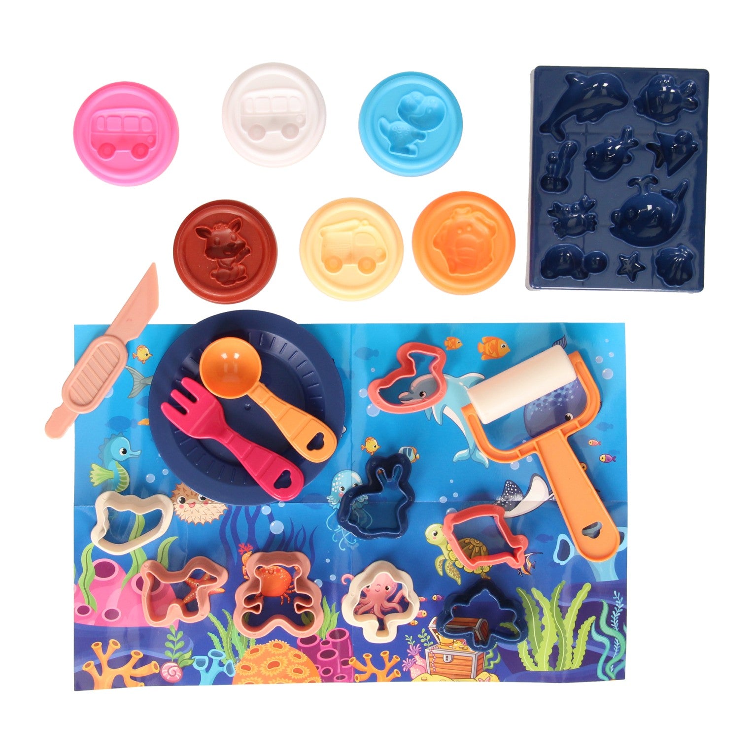 Set en argile monde sous-marin - 6 pots en argile
