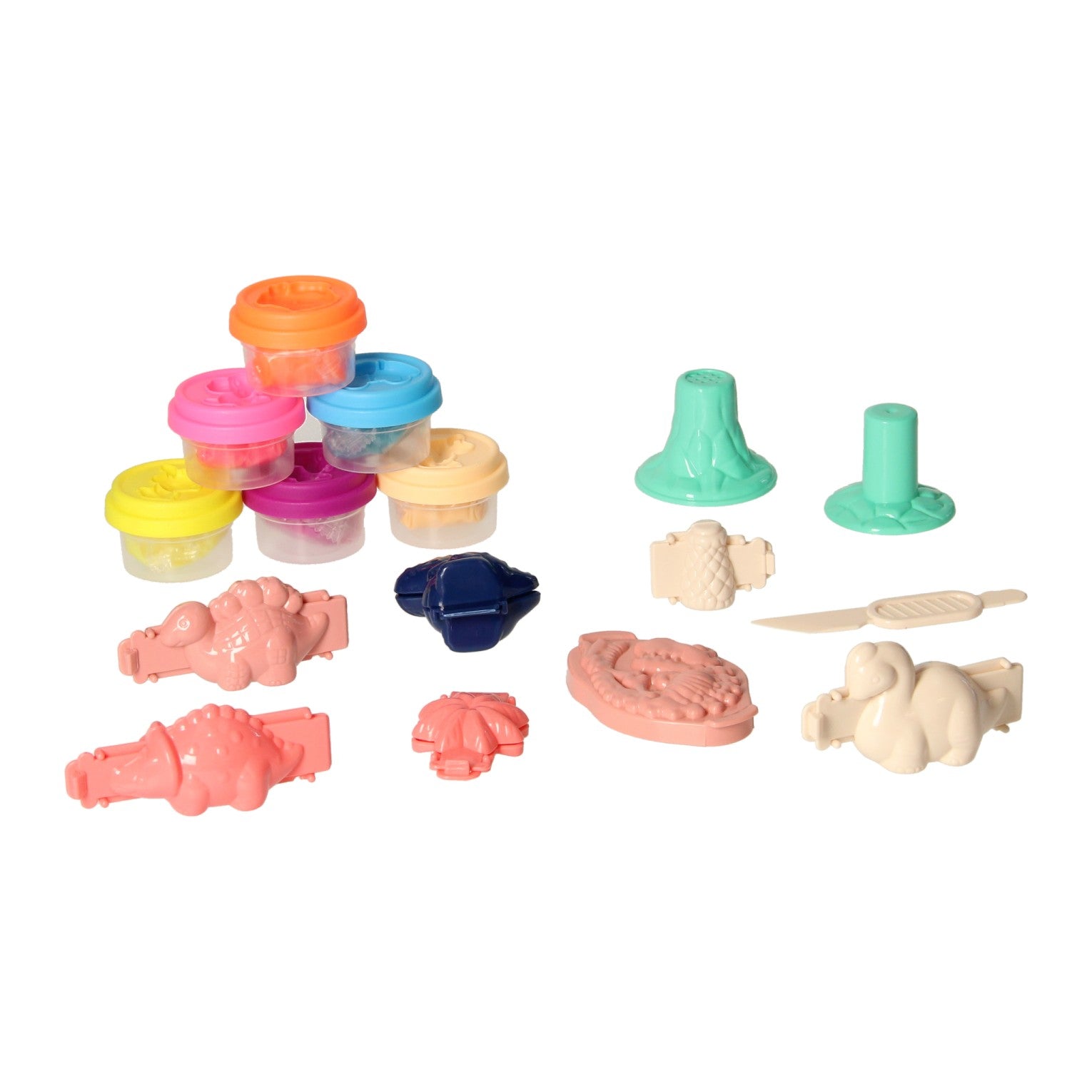 Set en argile Dino World - 6 pots en argile