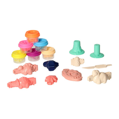 Set en argile Dino World - 6 pots en argile