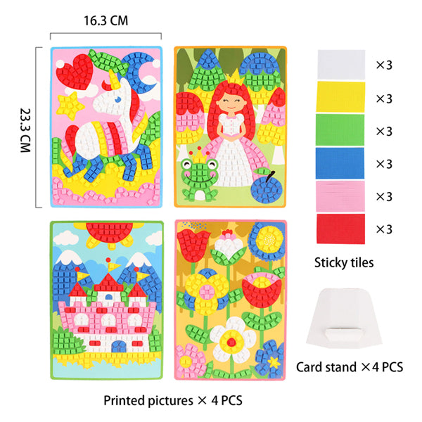 Kit d'artisanat de princesse de collage de mosaïque
