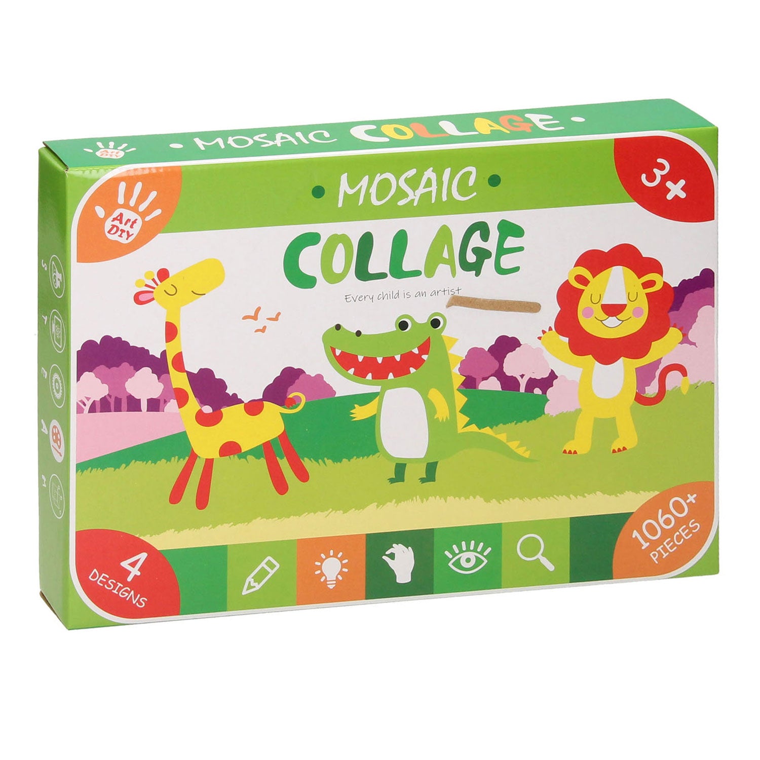 Ensemble d'artisanat d'animaux sauvages de collage de mosaïque