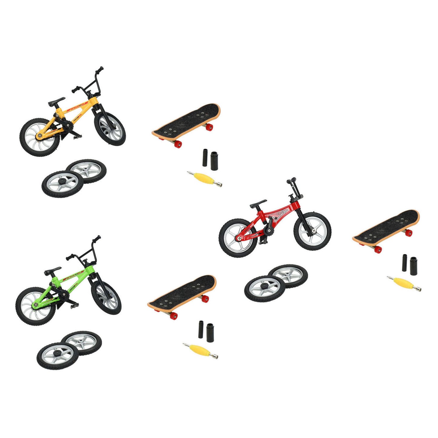 Vélo de cascadeur avec des accessoires