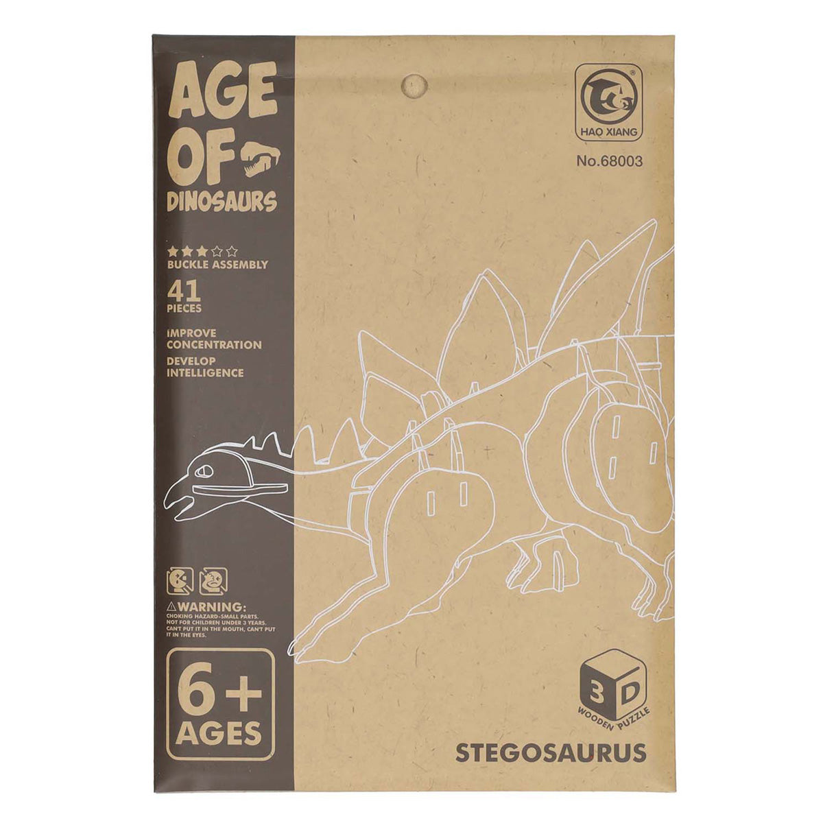 Kit de construction dinosaure 3D stégosaure en bois
