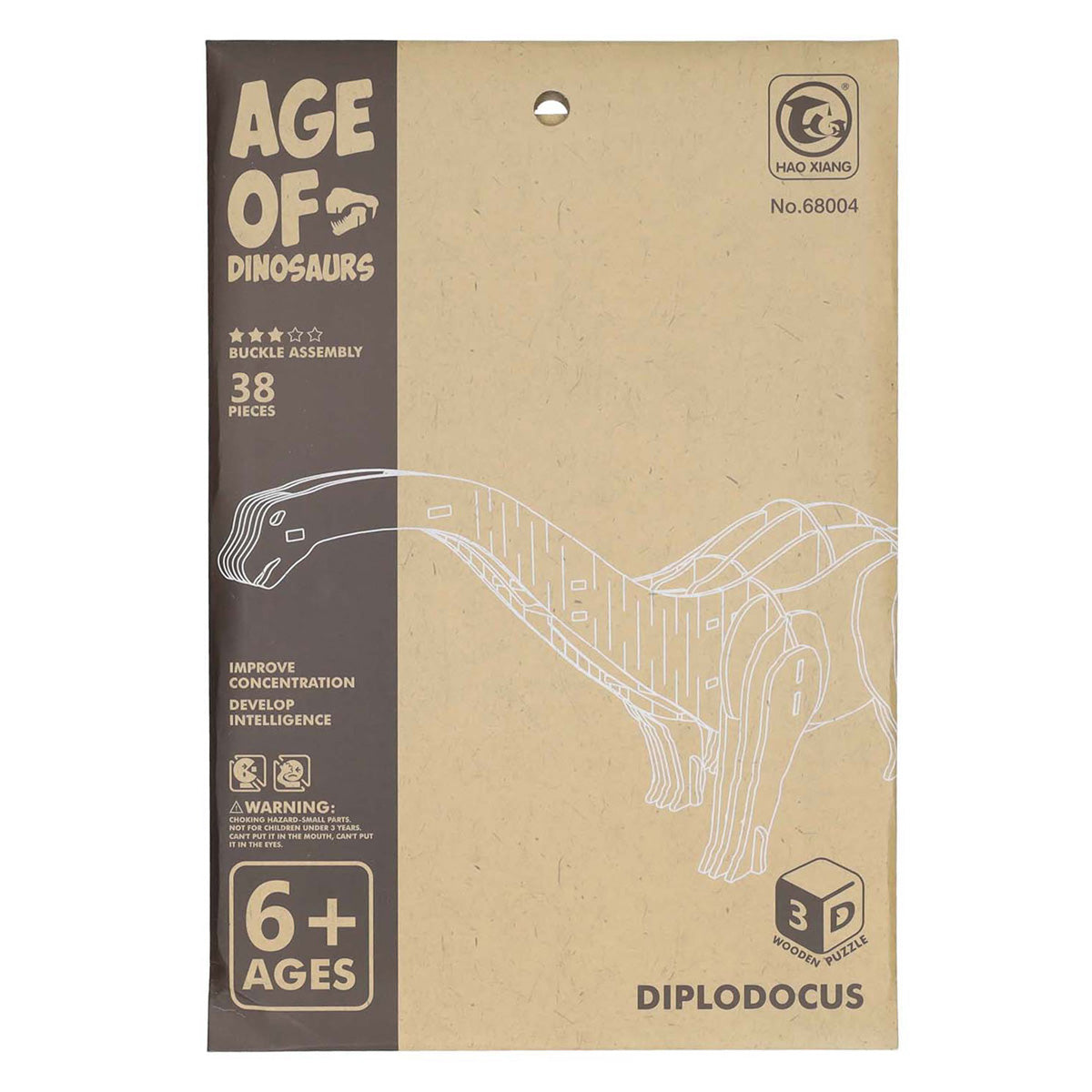 Kit de construction en bois dinosaure 3D diplodocus