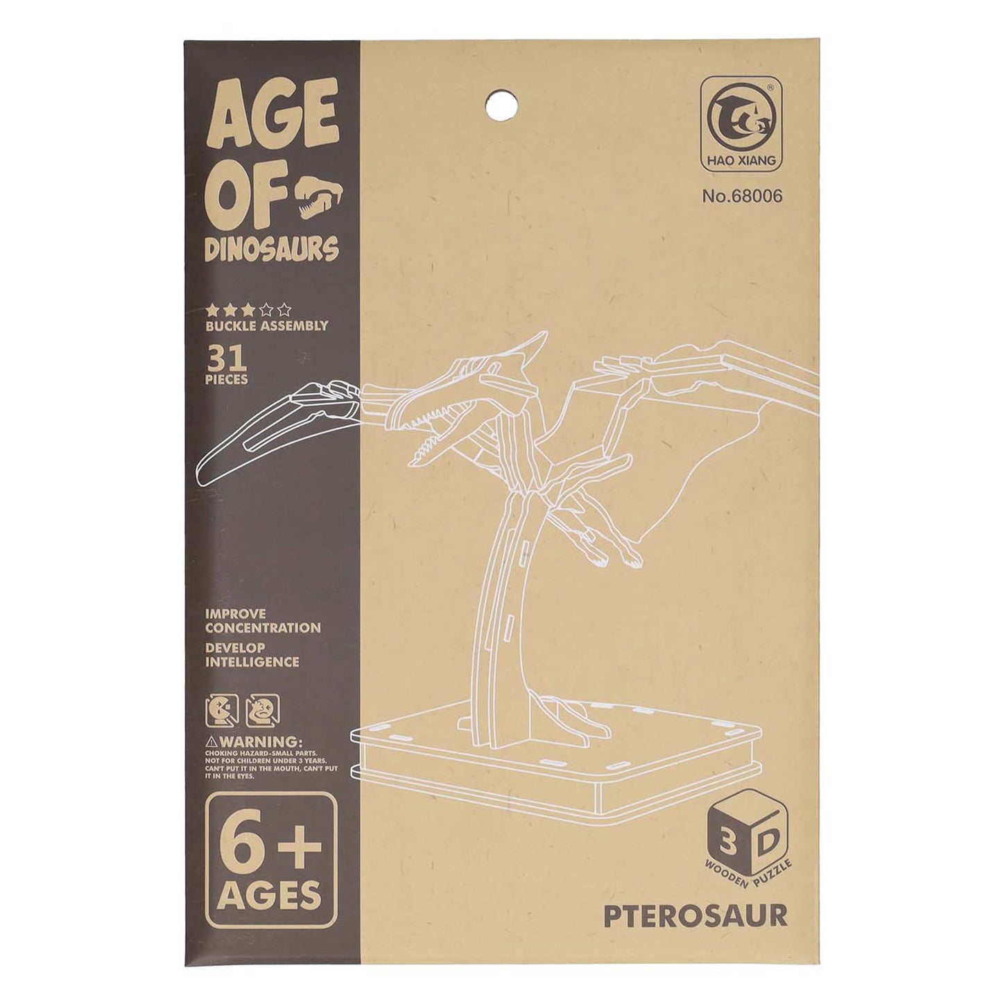 Kit de construction en bois dinosaure ptérosaure 3D