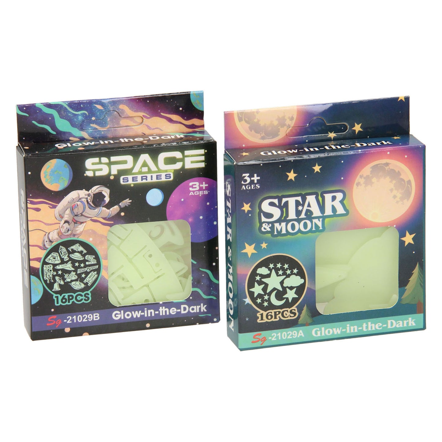 Espace lumineux dans le noir, 16 pcs.