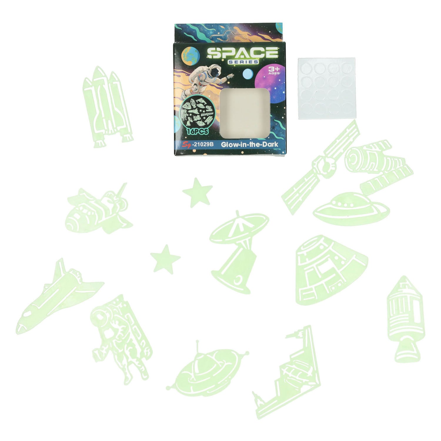 Espace lumineux dans le noir, 16 pcs.