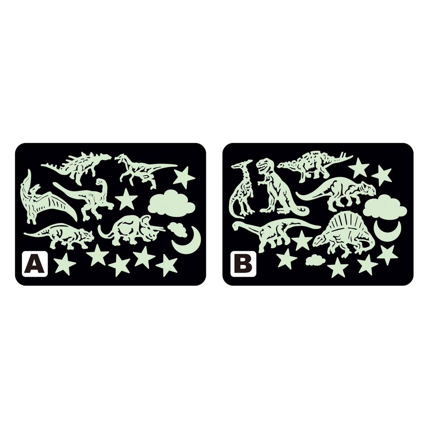 Dinosaures qui brillent dans le noir, 16 pcs.