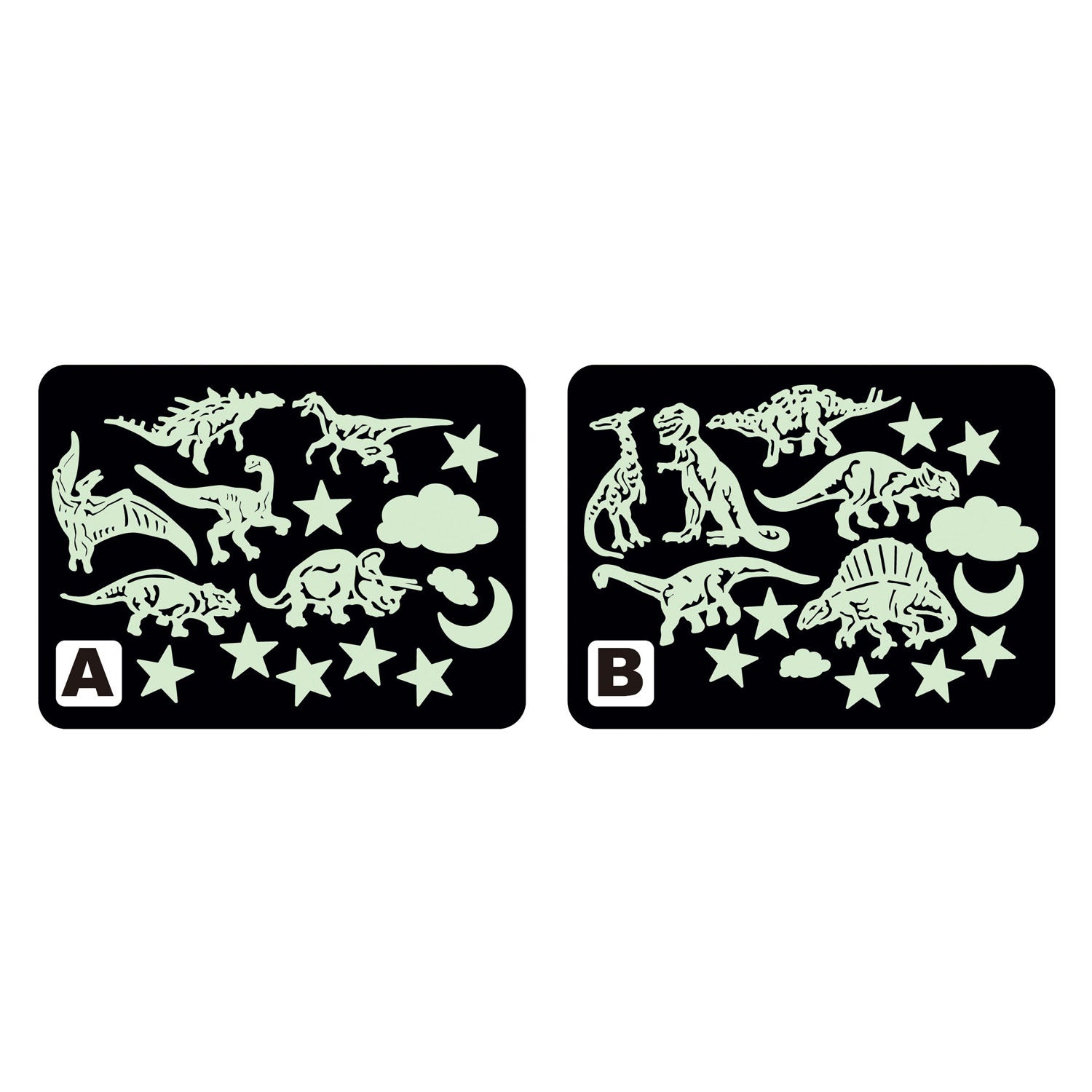 Dinosaures qui brillent dans le noir, 16 pcs.