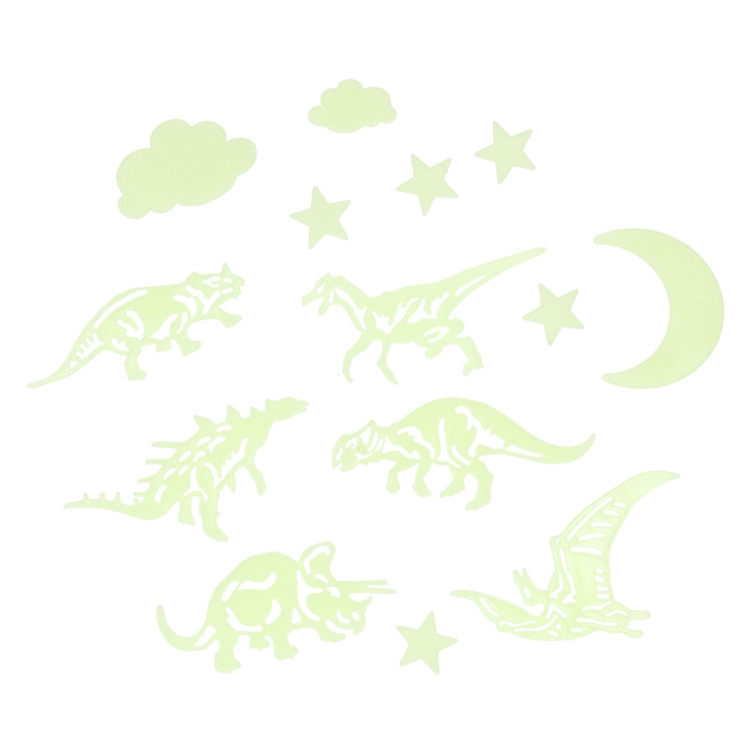 Dinosaures qui brillent dans le noir, 16 pcs.