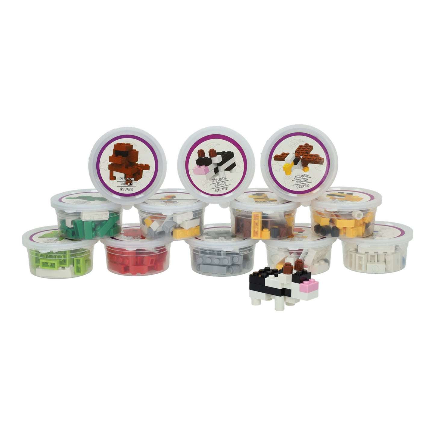Blocs de construction animal dans une boîte