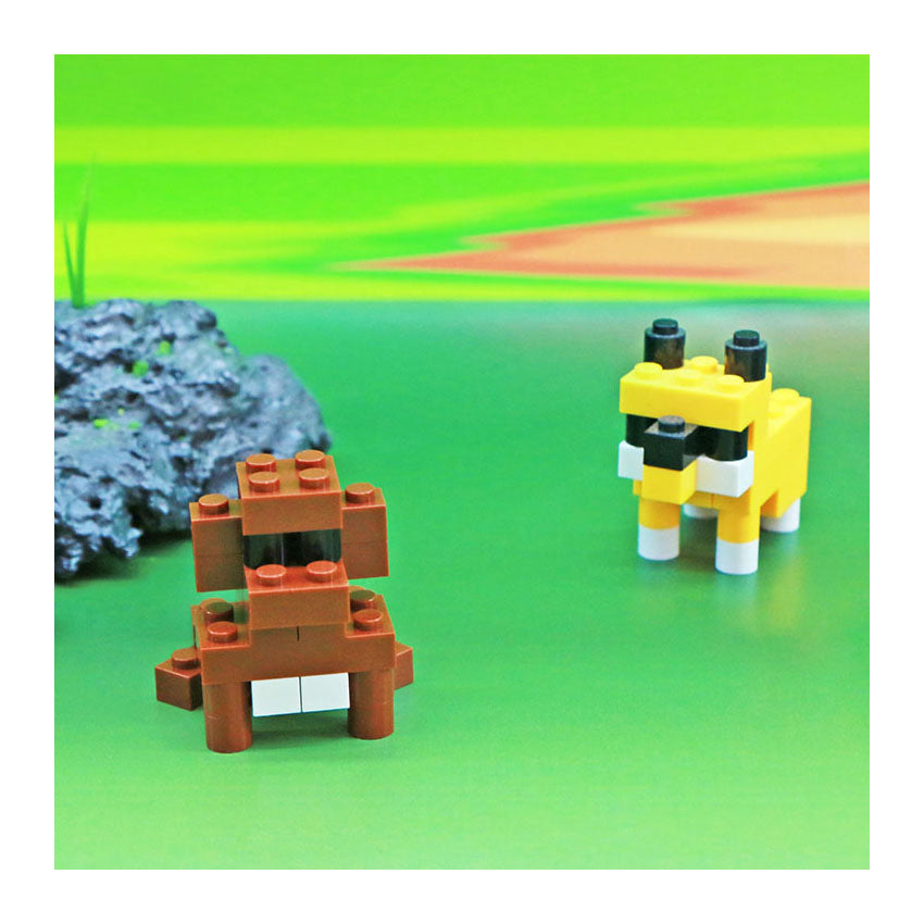 Blocs de construction animal dans une boîte