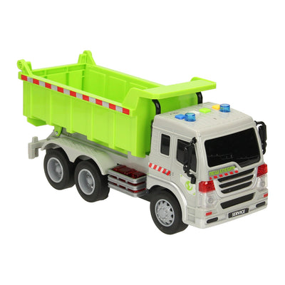 Camion avec camion à basculement avec lumière et son
