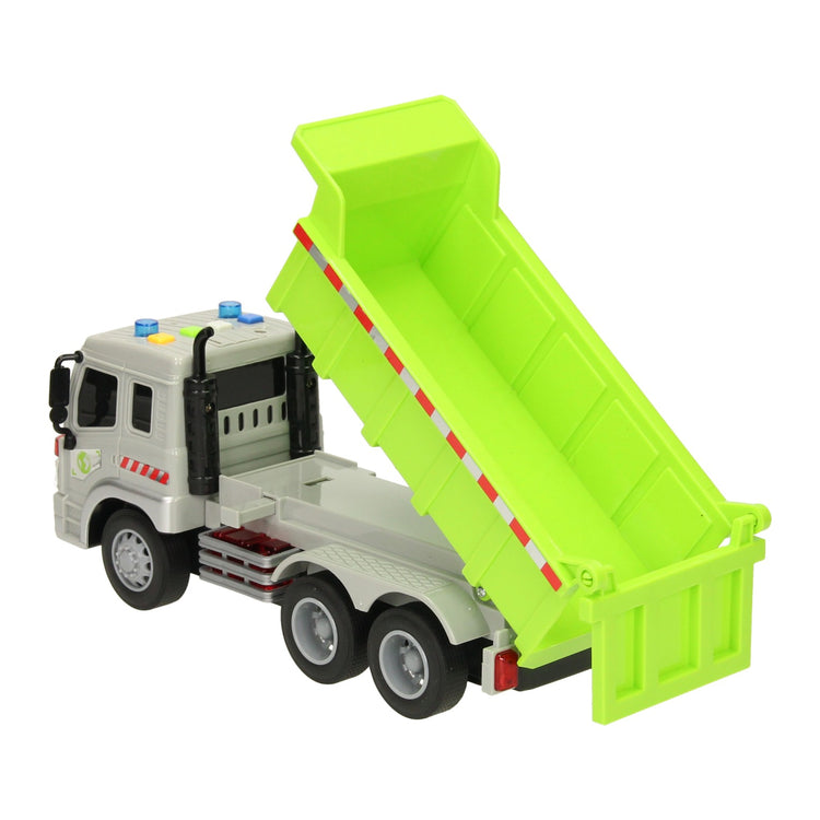 Camion avec camion à basculement avec lumière et son