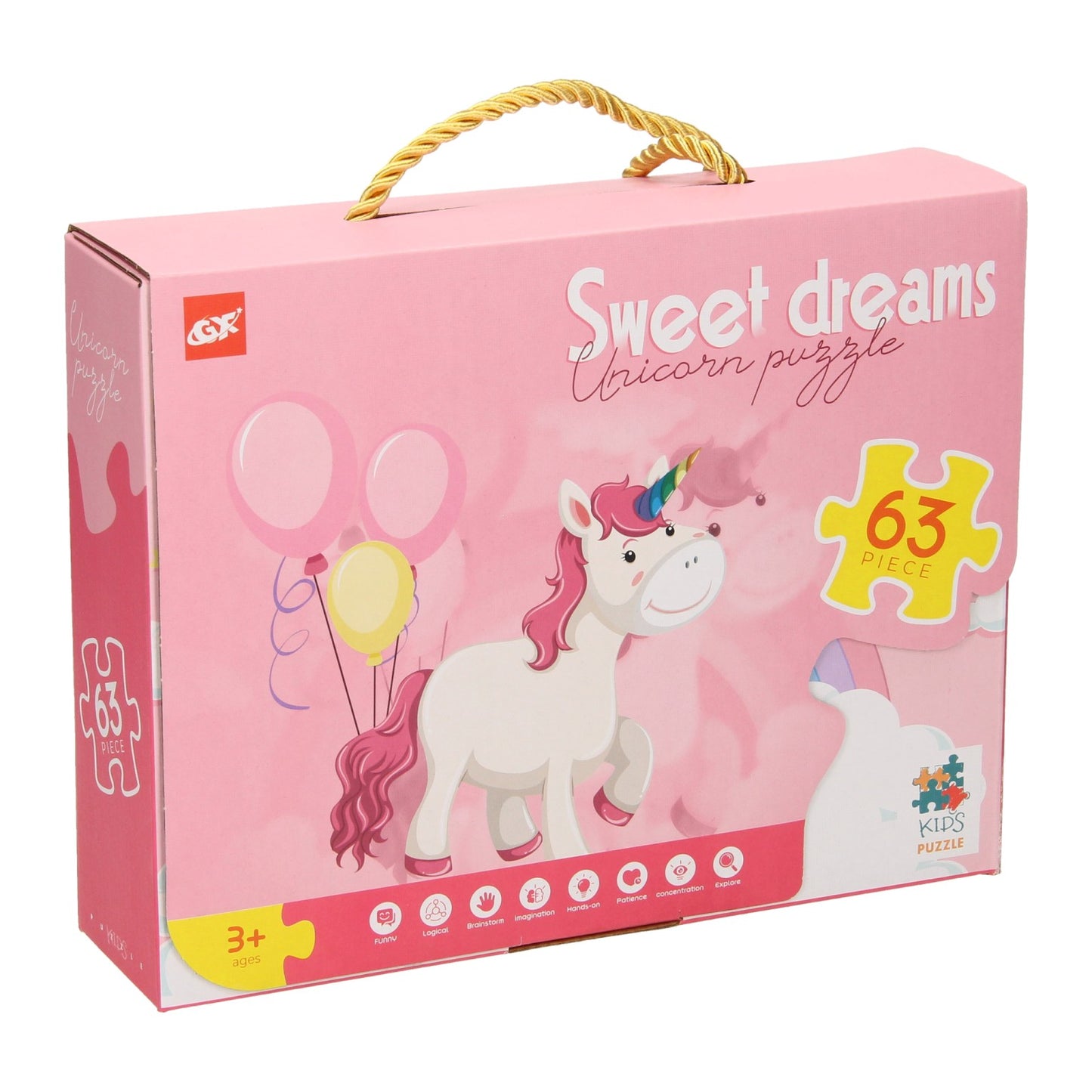 Puzzle licorne de beaux rêves, 63 pièces