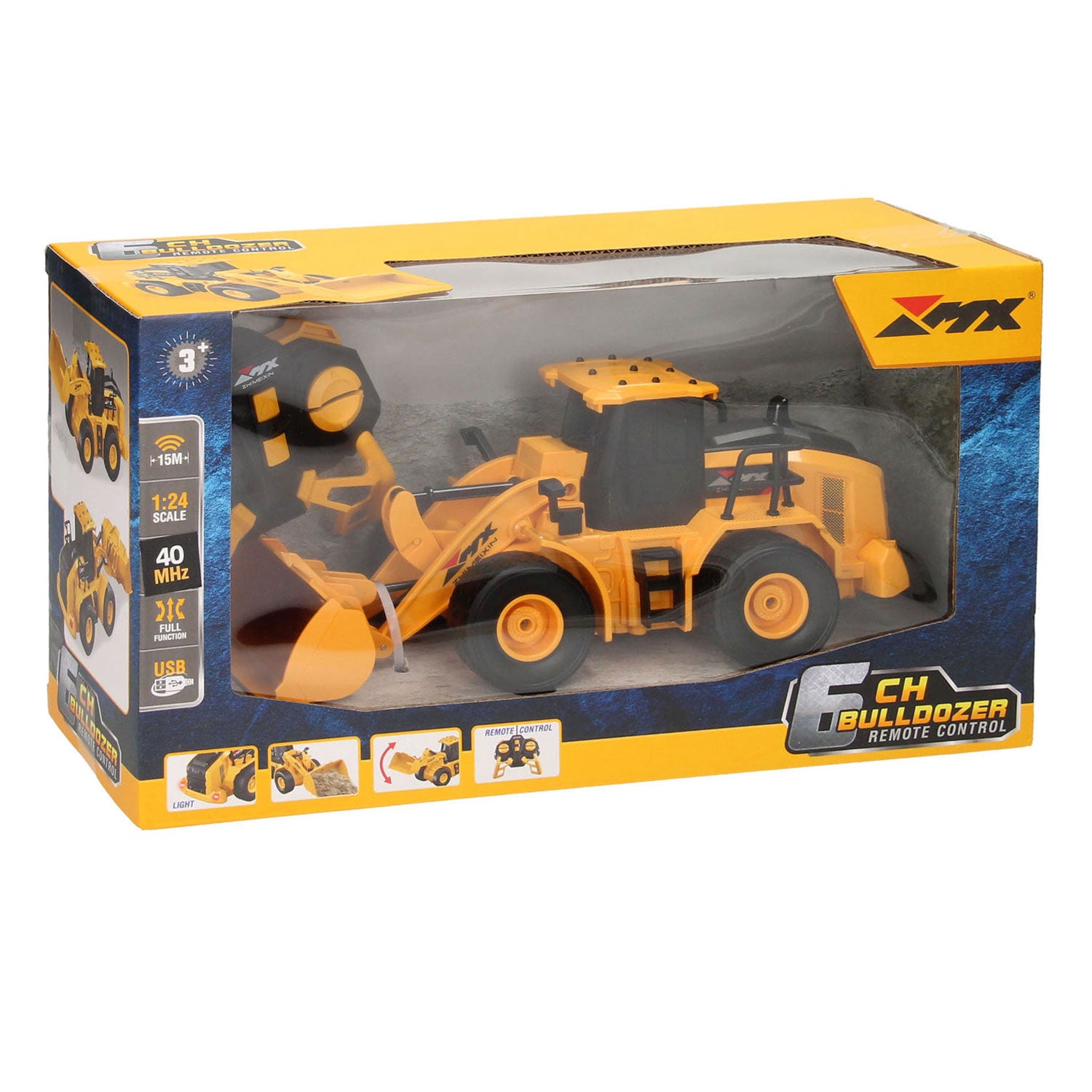 Camion télécommandé avec chargeur frontal 1:24