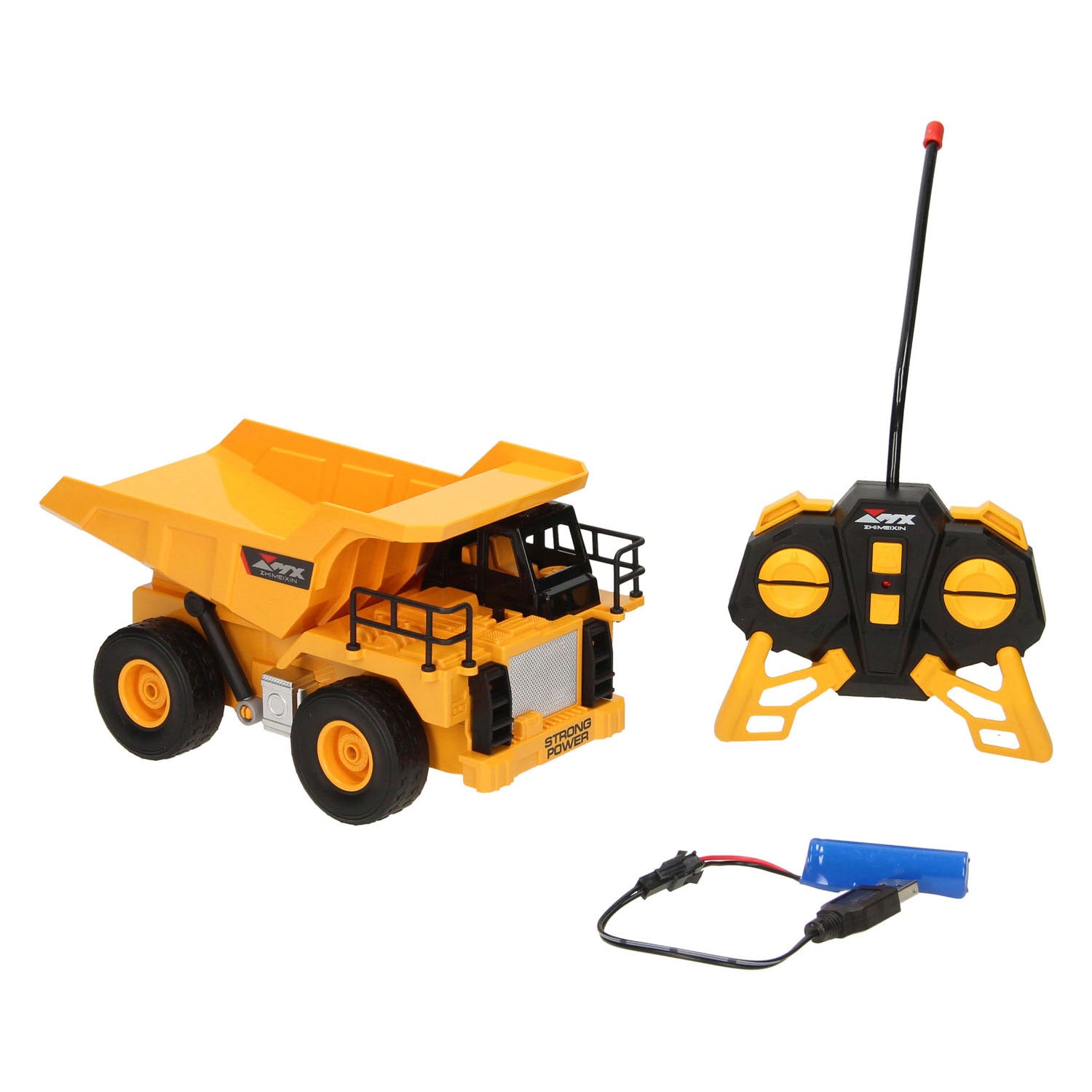 Camion de construction télécommandé avec camion à benne basculante 1:24