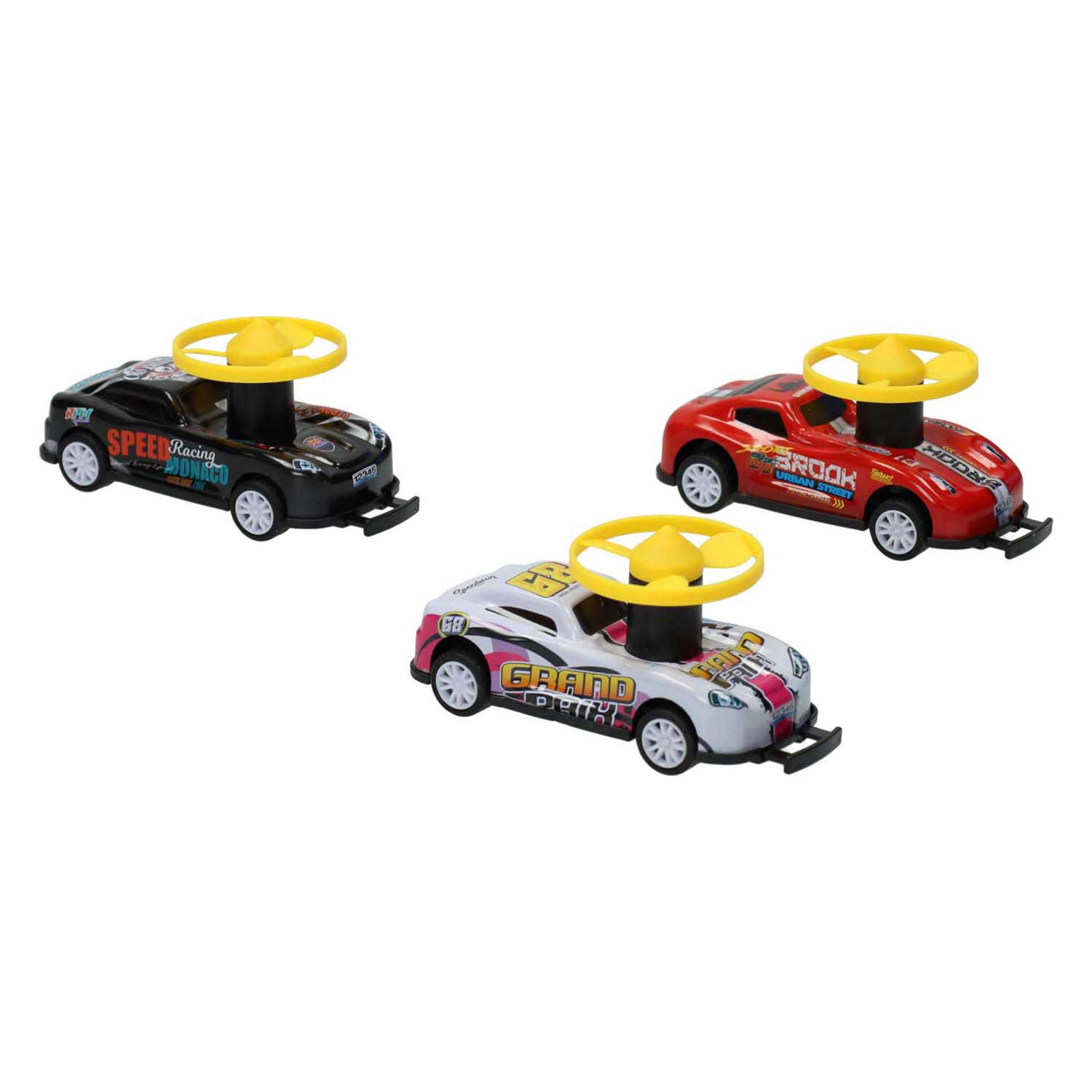 Voitures de crash à hélice - 3 pcs.