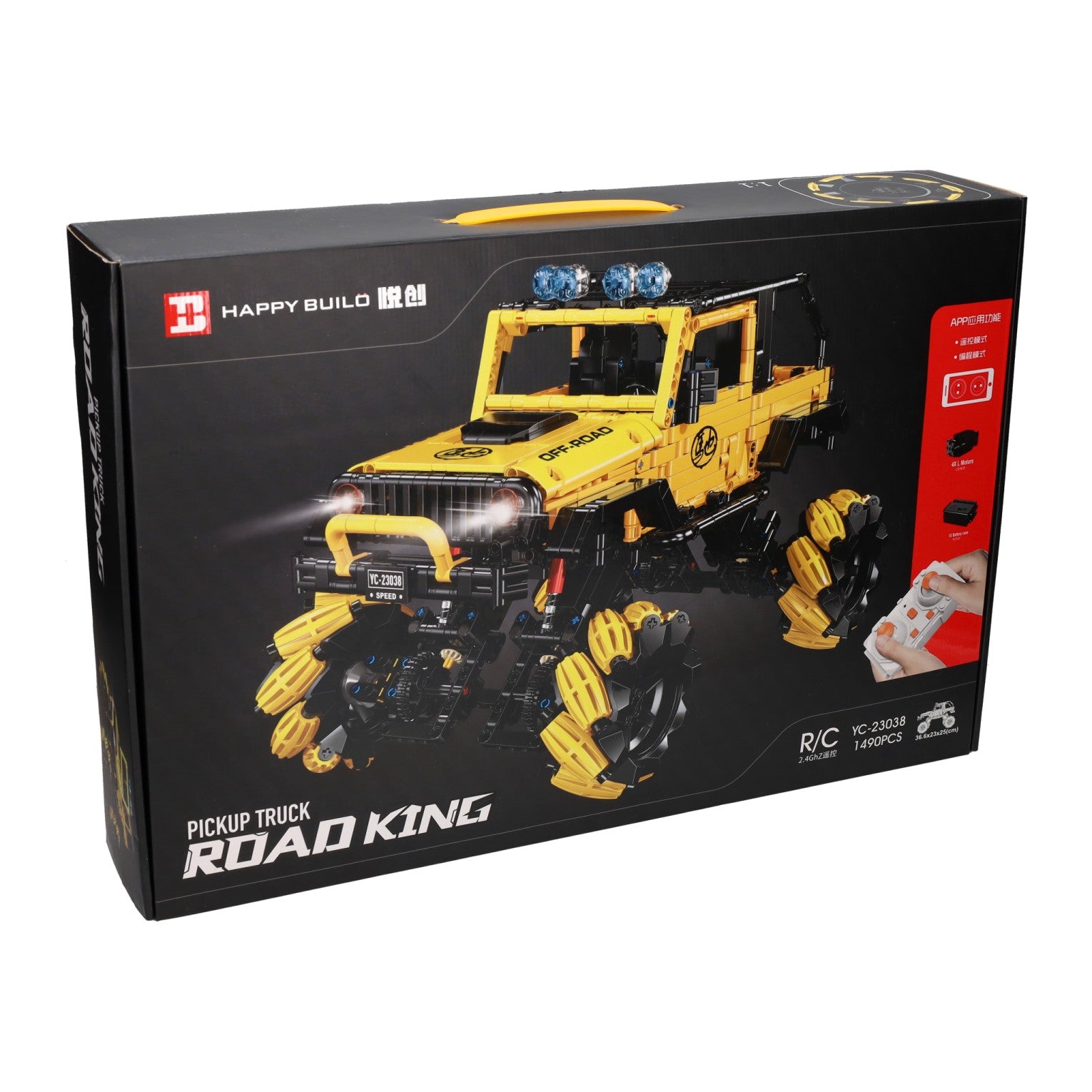 Ensemble de blocs de construction contrôlables Rc Happy build, camionnette – 1490 pièces.